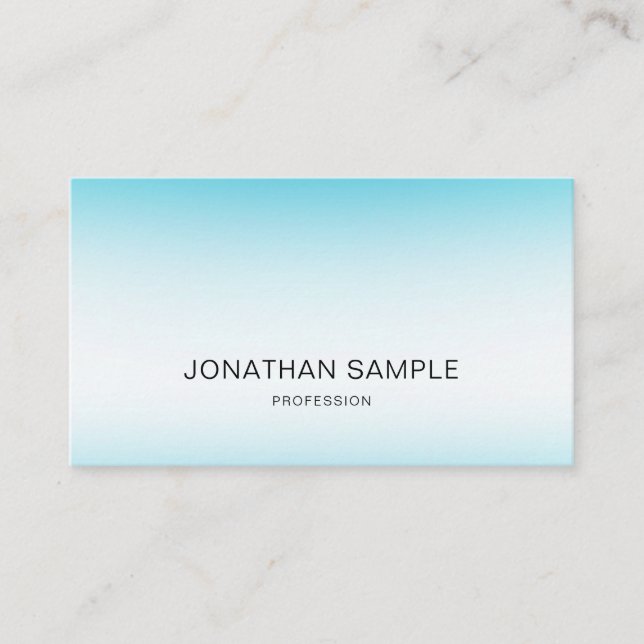 Carte De Visite Professionnel Élégant Bleu Moderne Simple Plain Lu (Devant)