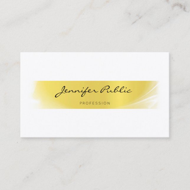 Carte De Visite Professionnel Elégant Calligraphié Gold Luxe tenda (Devant)