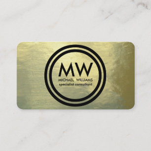 Carte De Visite Professionnel élégant cercle or simple velours