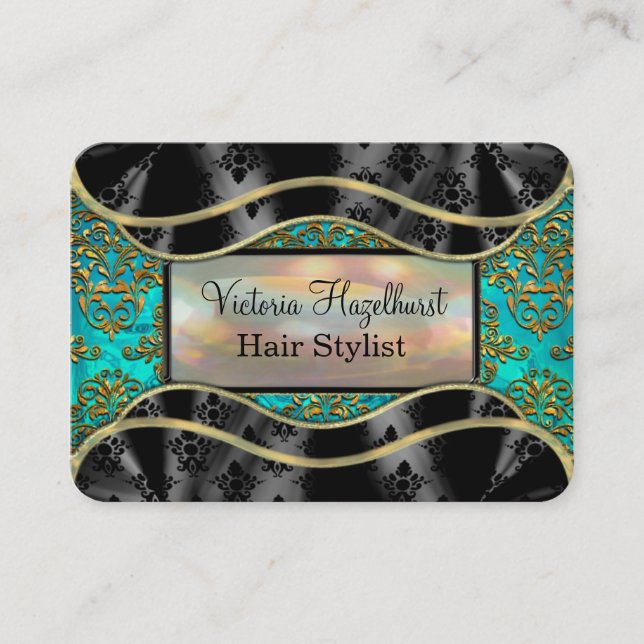 Carte De Visite Professionnel élégant de damassé de Shyvee (Devant)