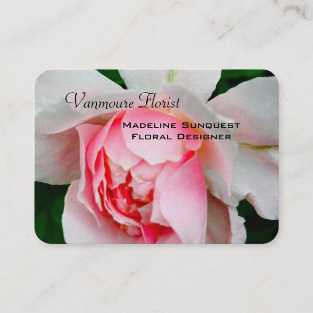 Carte De Visite Professionnel élégant de rose de pétale de (Devant)