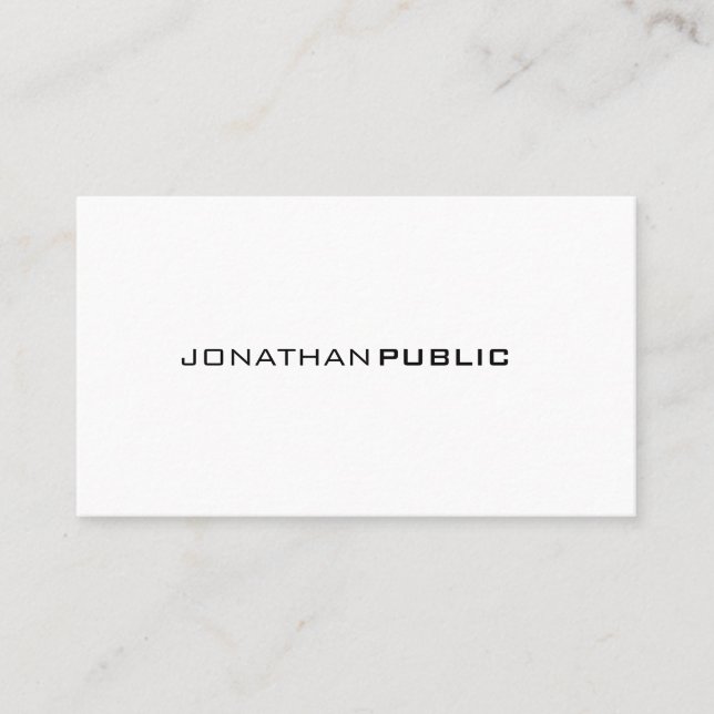 Carte De Visite Professionnel Élégant Design simple Moderne Plain (Devant)