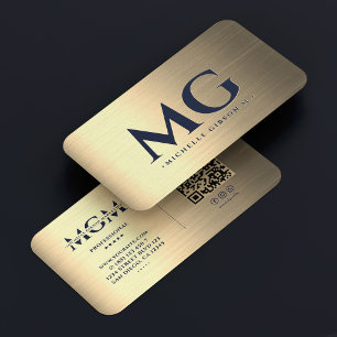 Carte De Visite Professionnel Élégant Faux Or Metallic Moderne