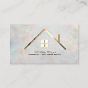Carte De Visite Professionnel Élégant Maison Immobilier Agent Opal
