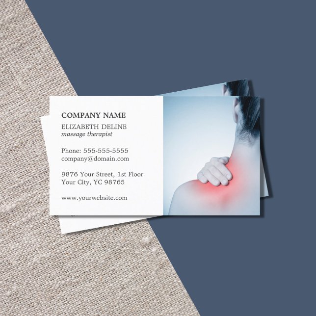 Carte De Visite Professionnel Élégant Massage Photo (Créateur téléchargé)