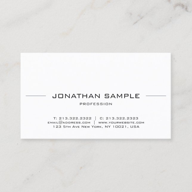 Carte De Visite Professionnel Élégant minimal moderne simple tenda (Devant)