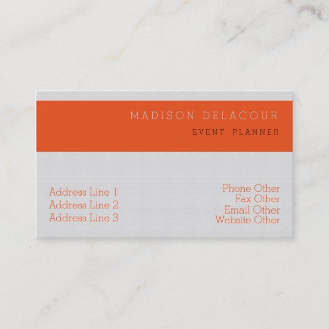Carte De Visite Professionnel Élégant Moderne Minimal Badge Orange (Devant)