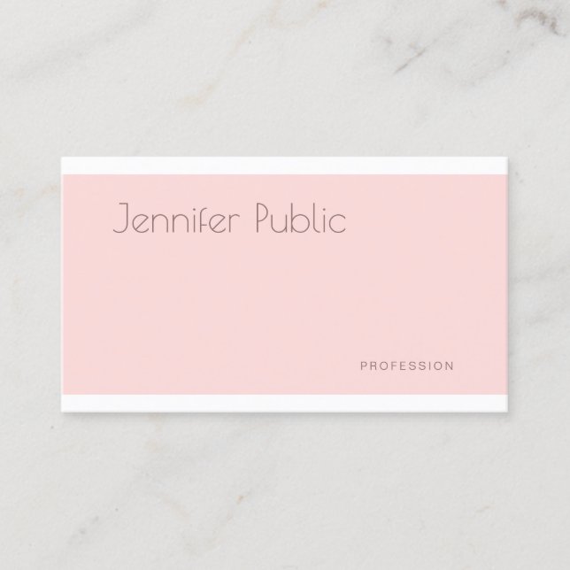 Carte De Visite Professionnel Élégant Moderne Nettoyant clair rose (Devant)