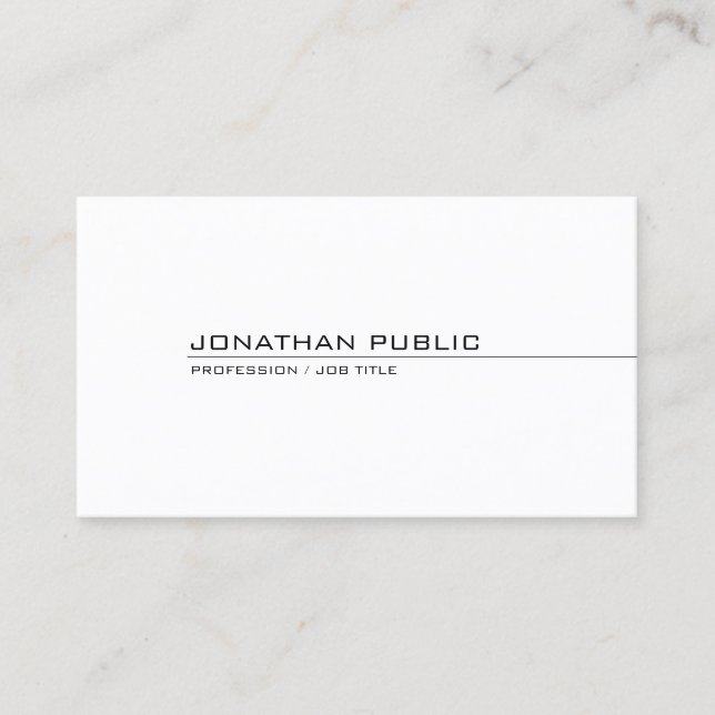 Carte De Visite Professionnel Élégant Moderne Propre Chic Plain (Devant)