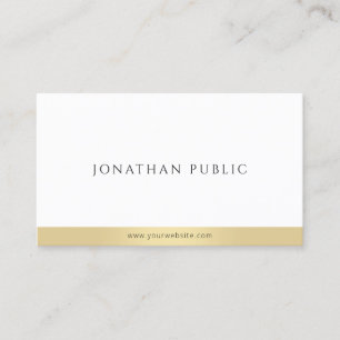 Carte De Visite Professionnel Élégant Or Blanc Moderne Simple