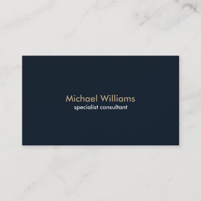 Carte De Visite Professionnel élégant plaidé simple marin bleu (Devant)
