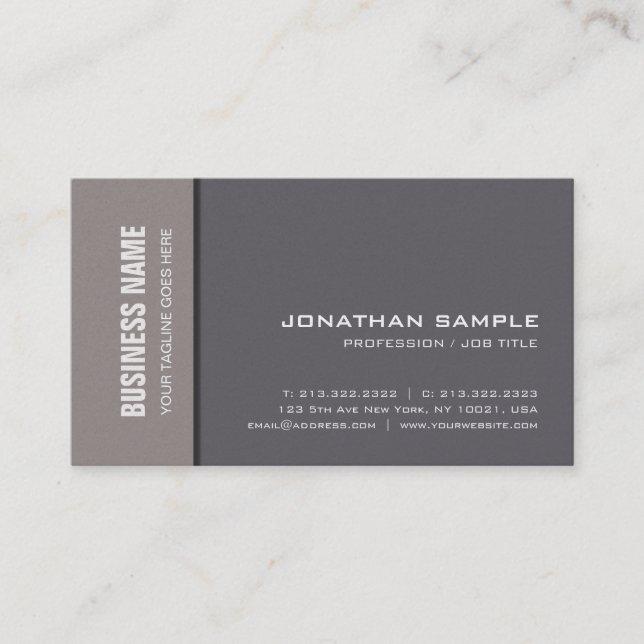 Carte De Visite Professionnel élégant Plain Premium Pearl Luxe (Devant)