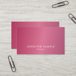 Carte De Visite Professionnel Élégant Rose Chaud Moderne Design pr