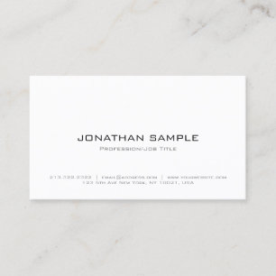 Carte De Visite Professionnel Élégant Simple Blanc Moderne Modèle