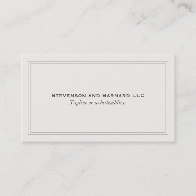 Carte De Visite Professionnel Élégant Simple Clair Beige clair (Devant)