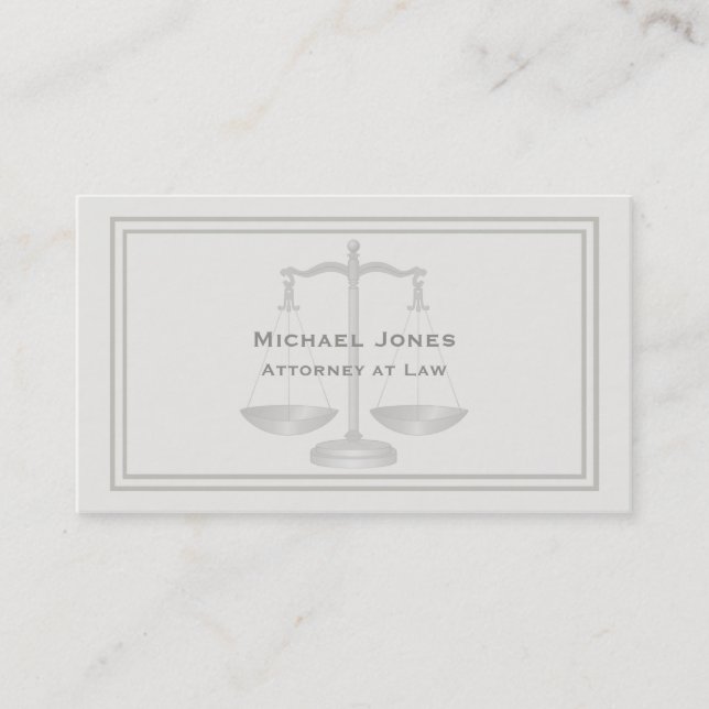 Carte De Visite Professionnel Élégant Simple Fond De Procureur (Devant)