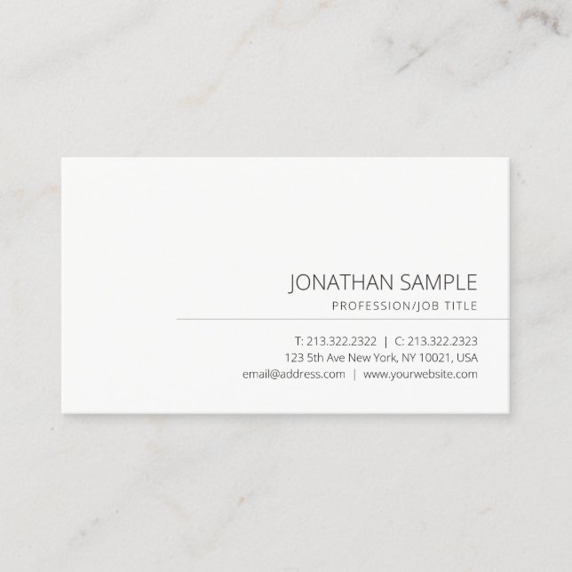 Carte De Visite Professionnel Élégant Simple Modèle moderne (Devant)