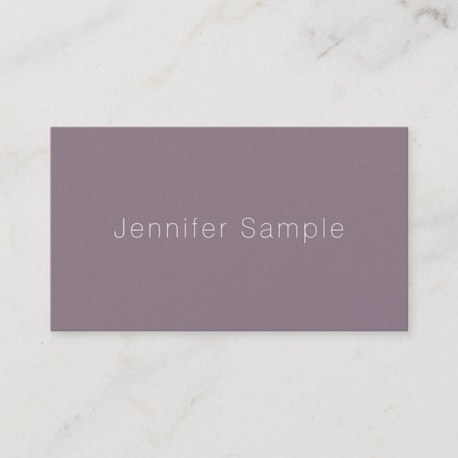 Carte De Visite Professionnel Élégant Simple Moderne Plaine Luxe (Devant)