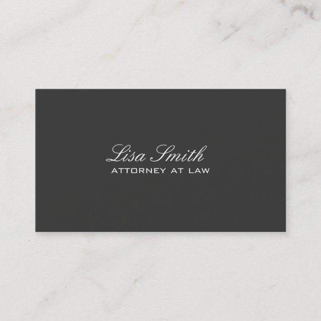 Carte De Visite Professionnel Élégant simple Procureur noir (Devant)