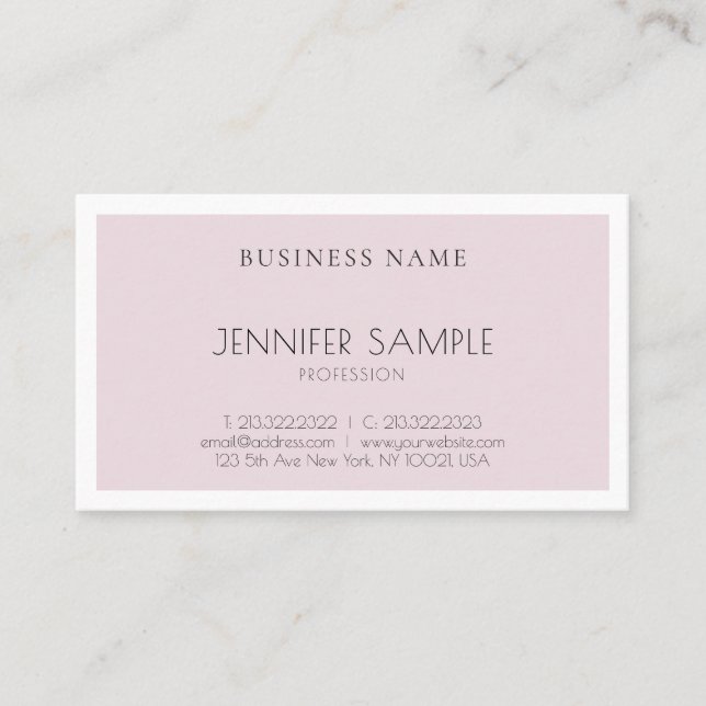 Carte De Visite Professionnel Élégant Simple Purple Design Plat (Devant)