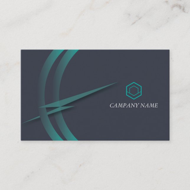 Carte De Visite Professionnel Élégant Vert Moderne (Devant)
