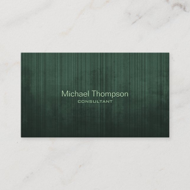 Carte De Visite Professionnel Élégant Vert Moderne Noir rustique (Devant)
