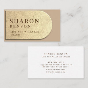Carte de visite professionnel en cuir beige