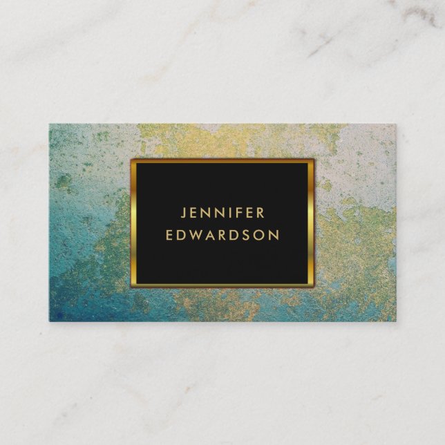 Carte De Visite Professionnel en pierre de geode d'or et de (Devant)