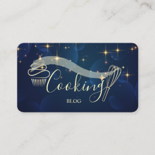 Carte De Visite Professionnel, Etoiles d'or, Whisk, Cupcake, Cuisi