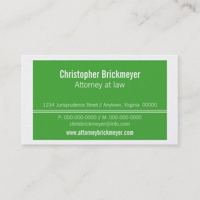 Carte de visite professionnel exécutif, Vert (Devant)