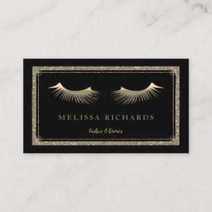 Carte De Visite Professionnel Eyelashes Maquillage Artiste Black B