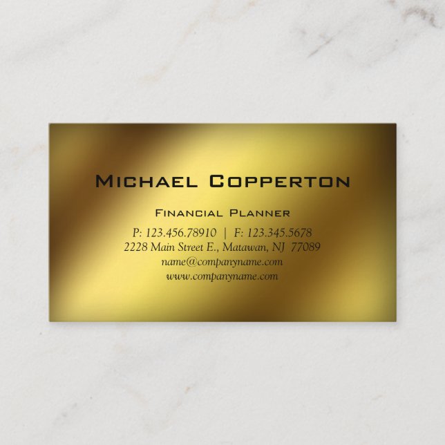 Carte de visite professionnel Financial Planner Go (Devant)