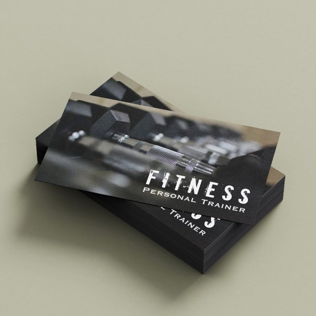 Carte De Visite Professionnel Fitness Personal Trainer Dumbbell (Créateur téléchargé)