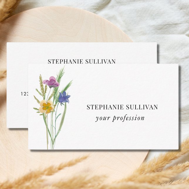 Carte de visite professionnel fleur sauvage (Créateur téléchargé)