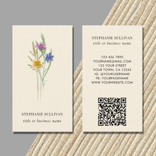 Carte de visite professionnel Fleur sauvage de cod (Créateur téléchargé)