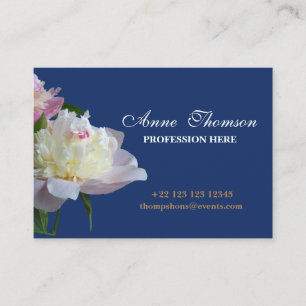 Carte de visite professionnel floral de pivoines