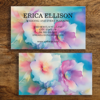 Carte De Visite Professionnel floral féminin aquarelle pastel