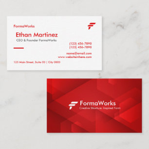 Carte De Visite Professionnel Formel Moderne Rouge Propre 