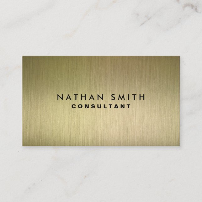 Carte de visite professionnel Gold Metal moderne (Devant)