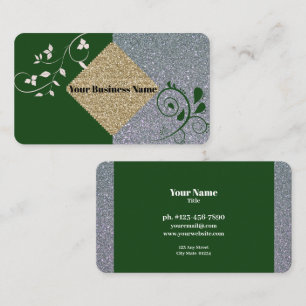 Carte de visite professionnel Green Sparkle