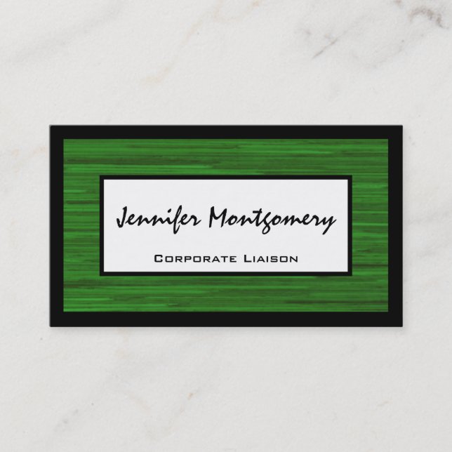 Carte de visite professionnel Green Stripe (Devant)