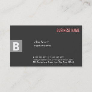 Carte de visite professionnel Grey Investment Bank