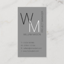 Carte de visite professionnel gris clair et simple