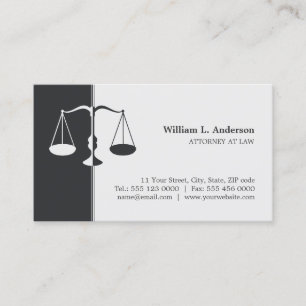 Carte de visite professionnel (gris) d'avocat de