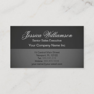 Carte De Visite Professionnel gris de base d'élégance simple