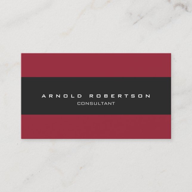 Carte de visite professionnel gris foncé rouge cla (Devant)