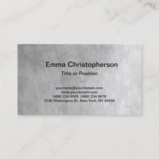 Carte De Visite Professionnel Gris Plain Moderne (Devant)