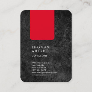 Carte De Visite Professionnel Gris Rouge Moderne Élégant