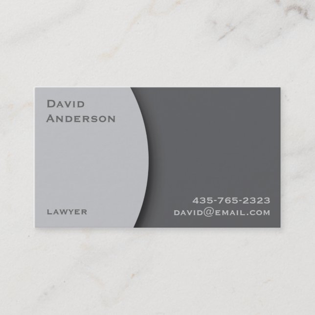 Carte de visite professionnel gris simple (Devant)