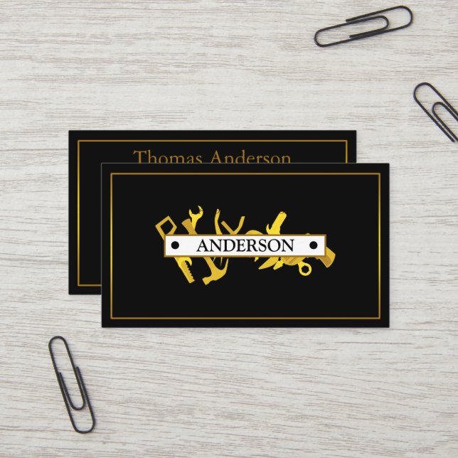 Carte De Visite Professionnel Handyman Réparation à domicile Busin (Devant/Arrière en situation)